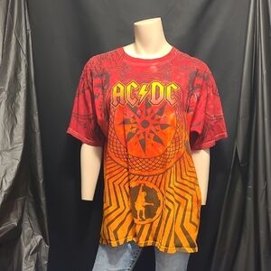 AUTHENTIC 2009 AC/DC BLACK ICE BAND TEE Vibrant Red and Orange